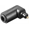 Adaptador de áudio digital Toslink Goobay 11925 90° ótico fêmea para macho preto