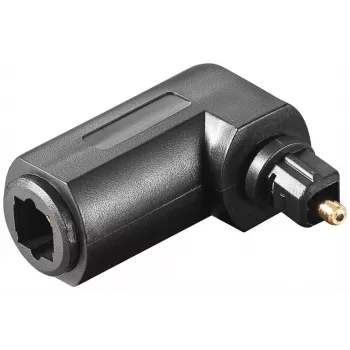Adaptador de áudio digital Toslink Goobay 11925 90° ótico fêmea para macho preto