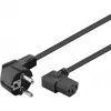 Goobay 51320 Cabo de alimentação, ficha Schuko (angular) para conector fêmea IEC C13, preto, 5 m