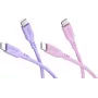 Goobay Berry Swirl Conjunto 2x cabo de silicone USB-C, 1,5 m, roxo & rosa 81273