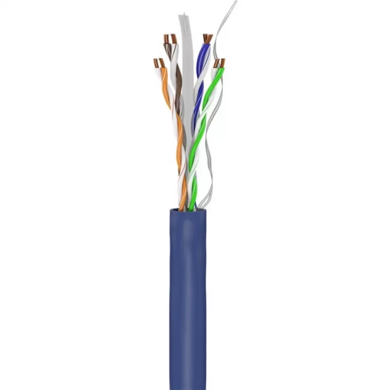 Cabo de rede Goobay Cat 6a U/UTP, 305 m, cobre maciço, AWG 23, LSZH, azul (96097)