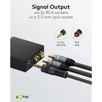 Goobay conversor de áudio digital para analógico 192 kHz 58493