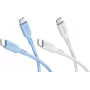 Goobay Ice Breeze Conjunto 2x cabo de silicone USB-C, 1,5 m, azul & branco (81257)