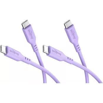 Goobay Conjunto 2x cabo de silicone USB-C, 1,5 m, roxo (81249)
