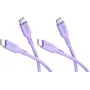 Goobay Conjunto 2x cabo de silicone USB-C, 1,5 m, roxo (81249)