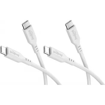 Goobay Conjunto 2x cabo de silicone USB-C, 1,5 m, branco (81244)