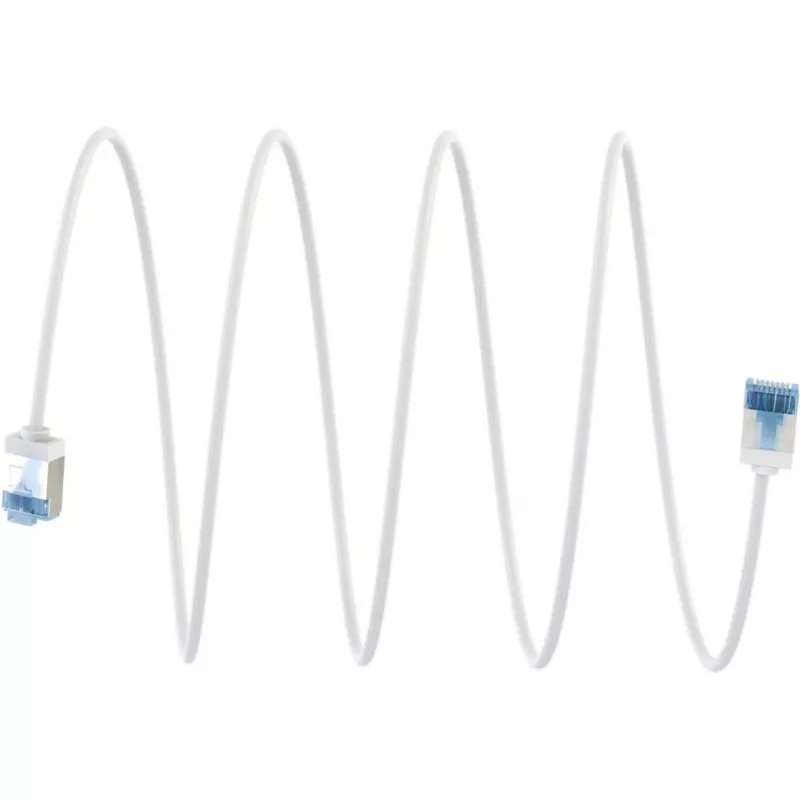 GOOBAY Cabo de Rede Slim Cat.6a Ultra-Flexível U/FTP, Branco, 5 m, Fichas Extra Curtas