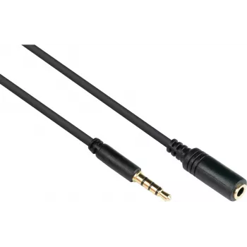 Good Connections cabo de extensão de áudio TRRS 3,5mm 4 polos, macho para fêmea, 1,5m, preto AS-35V4B15