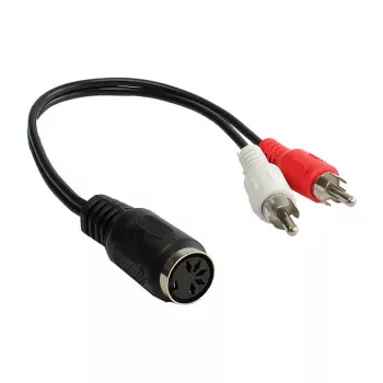 Good Connections Adaptador de áudio conector fêmea DIN de 5 pinos para 2 fichas RCA - 0,2 m