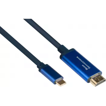 Cabo adaptador Good Connections GC 4520-CSF015B USB-C para HDMI, 4K@60Hz, 1,5m, preto