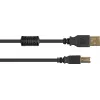 Good Connections Cabo USB 2.0 A para B com núcleo de ferrite, dourado, preto, 1m