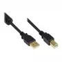 Good Connections Cabo USB 2.0 A para B com núcleo de ferrite, dourado, preto, 1m