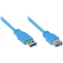 Good Connections Cabo de extensão USB 3.0 Type-A macho para Type-A fêmea, Azul, 1,8 m 2711-B02