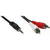 GoodConnections cabo de áudio jack estéreo 3,5mm para 2x RCA macho 2,5m preto AS-352C