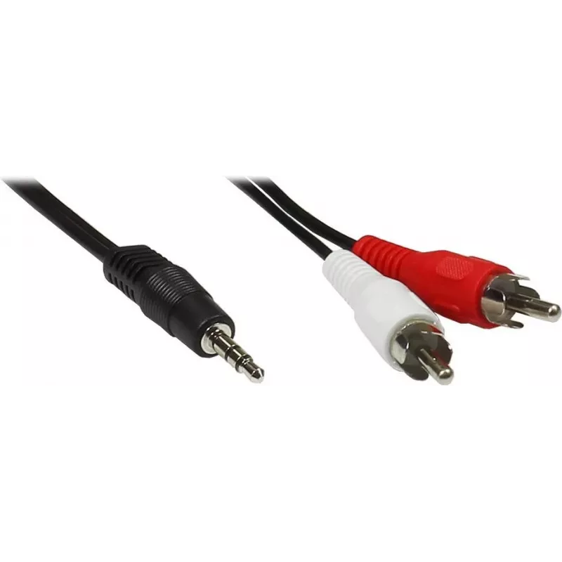 GoodConnections cabo de áudio jack estéreo 3,5mm para 2x RCA macho 2,5m preto AS-352C