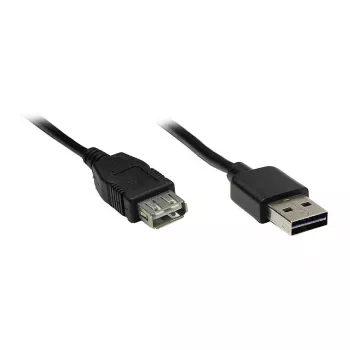 GoodConnections Alcasa 2511-EU01 cabo de extensão USB 2.0, ficha USB-A macho para USB-A fêmea, 1,8 m, preto