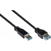 GoodConnections Alcasa 2711-S005 cabo de extensão USB 3.1 Gen 1 – ficha USB-A para conector fêmea, 0,5 m, preto