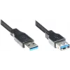 GoodConnections Alcasa 2711-S005 cabo de extensão USB 3.1 Gen 1 – ficha USB-A para conector fêmea, 0,5 m, preto