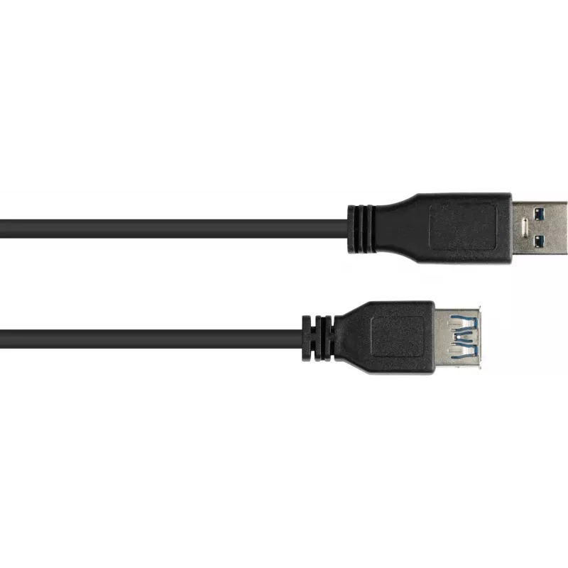 GoodConnections Alcasa 2711-S005 cabo de extensão USB 3.1 Gen 1 – ficha USB-A para conector fêmea, 0,5 m, preto