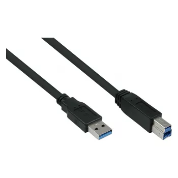 GoodConnections Alcasa UK30P-AB-005S Cabo USB 3.2 Gen 1, USB-A para USB-B, 0,5 m, preto