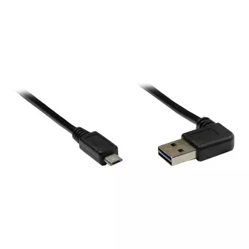 GoodConnections Alcasa Cabo USB 2.0 A para Micro-B 2m, angular, dourado