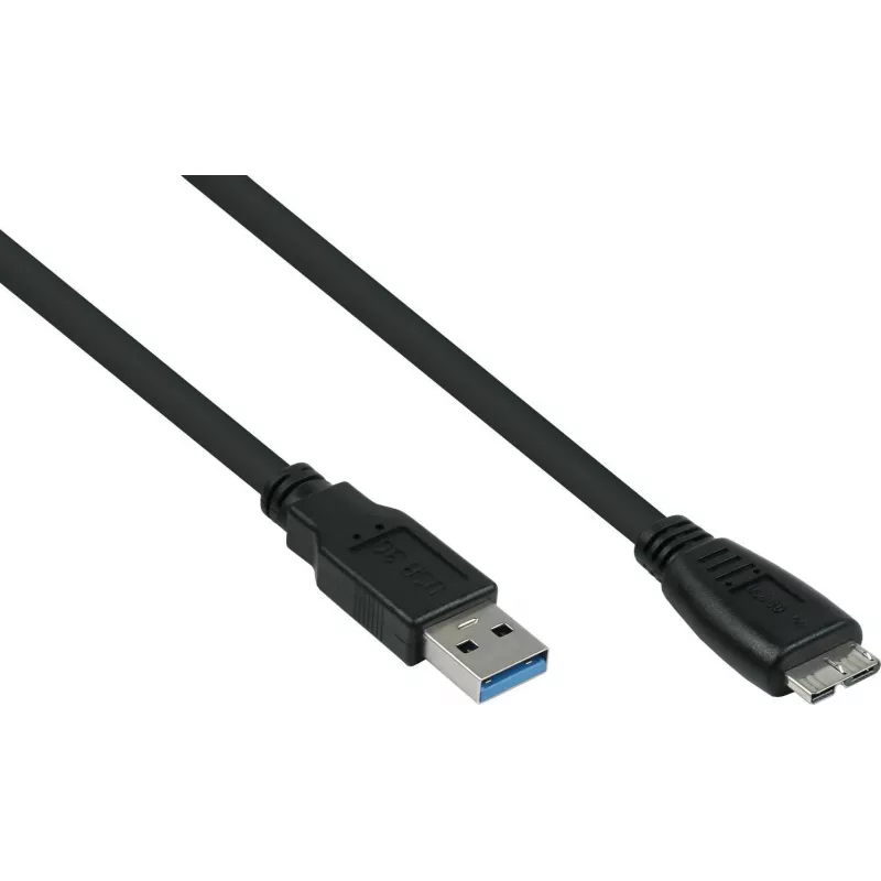 Cabo GoodConnections Alcasa USB 3.2 Gen 1, USB-A para Micro-USB B, 1 m, preto
