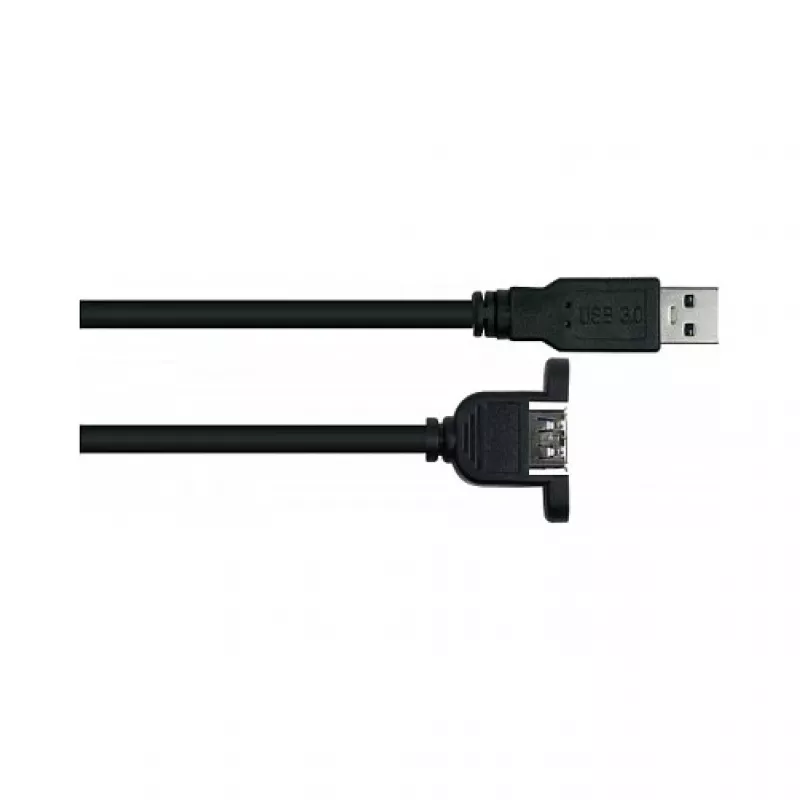 GoodConnections Alcasa UK30P-AEA-020S USB 3.0 Cabo de extensão para montagem em painel, USB-A macho para USB-A fêmea, 2 m, preto