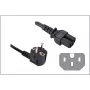 GoodConnections Cabo de alimentação angular Schuko para IEC-C15, 1,8m, Preto, 10A/250V, H05VV-F, aparelhos de aquecimento 1501-18