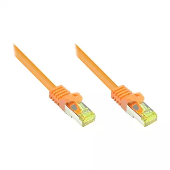 Cabo patch GoodConnections Cat.7 S/FTP RJ45 com proteção anti-dobras (RNS®), 600MHz, LSZH, laranja, 15m