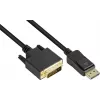 GoodConnections Cabo de ligação DisplayPort para DVI-D 24+1 - Contactos banhados a ouro 24K - OFC - Preto - 5m