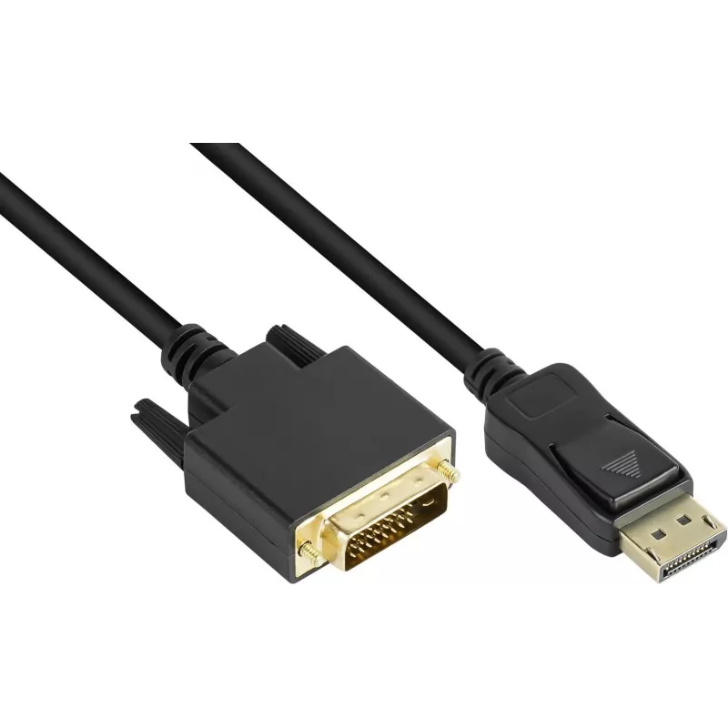 GoodConnections Cabo de ligação DisplayPort para DVI-D 24+1 - Contactos banhados a ouro 24K - OFC - Preto - 5m
