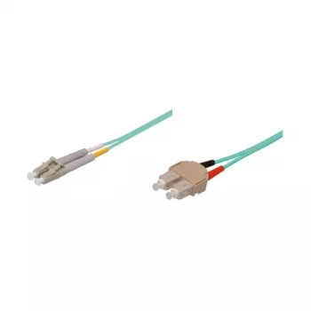 GoodConnections Cabo de patch de fibra ótica duplex OM3 multimodo 50/125 µm LC/SC, LSZH, polaridade reversível, 5m, aqua