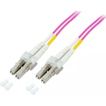 GoodConnections Cabo patch de fibra ótica LC/LC Duplex OM4 Multimodo, 2 m, aqua, LSZH LW-802LC4