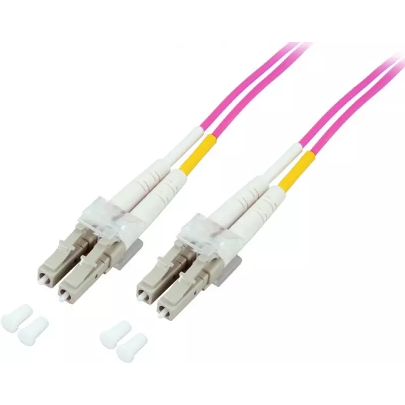 GoodConnections Cabo patch de fibra ótica LC/LC Duplex OM4 Multimodo, 2 m, aqua, LSZH LW-802LC4
