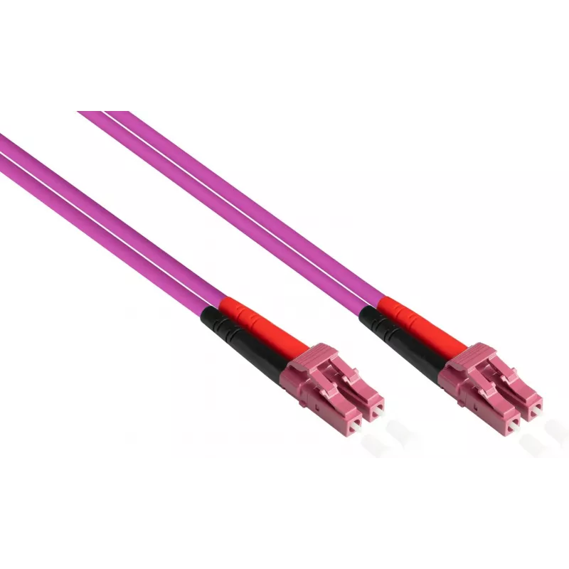 GoodConnections Cabo patch de fibra ótica LC/LC Duplex OM4 Multimodo, 2 m, aqua, LSZH LW-802LC4