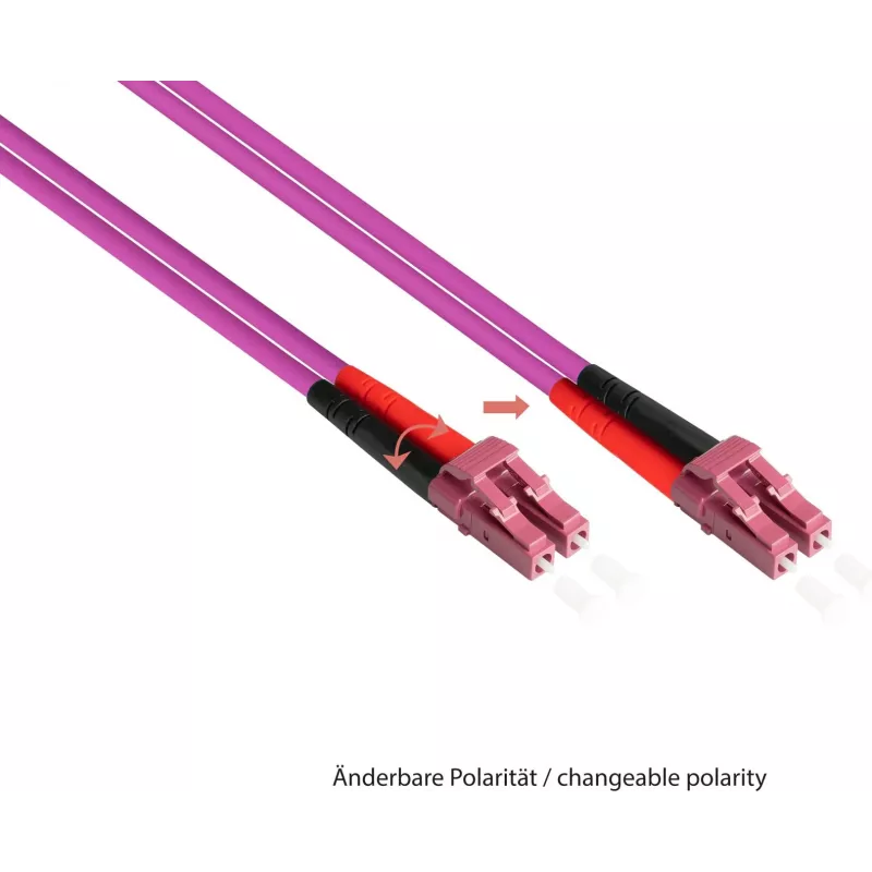 GoodConnections Cabo patch de fibra ótica LC/LC Duplex OM4 Multimodo, 2 m, aqua, LSZH LW-802LC4
