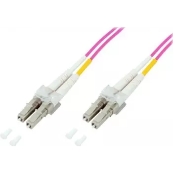 GoodConnections Cabo patch de fibra ótica LC/LC Duplex OM4 Multimodo, 2 m, aqua, LSZH LW-802LC4