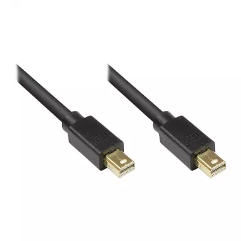 Cabo Mini DisplayPort 1.1 GoodConnections, ficha macho para ficha macho, banhado a ouro, preto, 5 m