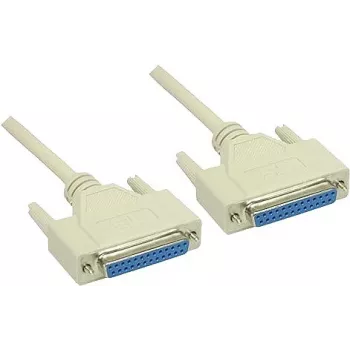 GoodConnections Cabo null modem DB25 conector fêmea para DB25 conector fêmea 1,8m cinzento RS-232 série cruzado 4030