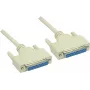 GoodConnections Cabo null modem DB25 conector fêmea para DB25 conector fêmea 1,8m cinzento RS-232 série cruzado 4030