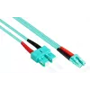 GoodConnections Cabo de patch de fibra ótica OM3 duplex multimodo SC para LC, 50/125 µm, 1m, LSZH Aqua LW-801LS3