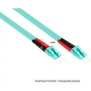 GoodConnections Cabo de patch de fibra ótica OM3 duplex multimodo SC para LC, 50/125 µm, 1m, LSZH Aqua LW-801LS3
