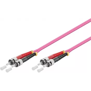 GoodConnections Cabo de rede de fibra ótica OM4 ST para ST multimodo duplex, 7,5 m, LSZH, violeta LW-8075ST4