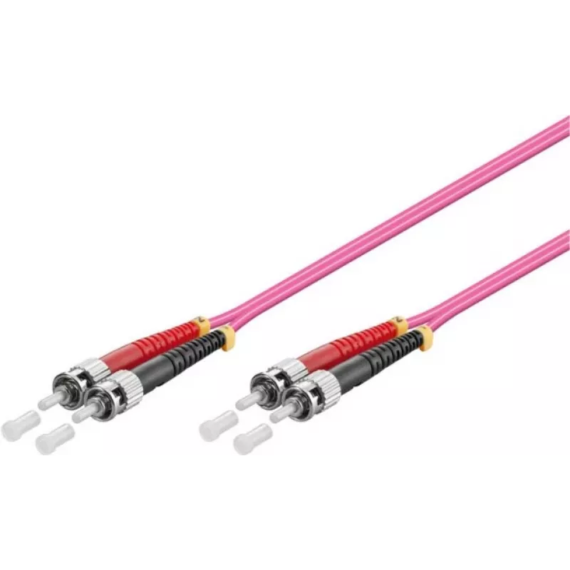 GoodConnections Cabo de rede de fibra ótica OM4 ST para ST multimodo duplex, 7,5 m, LSZH, violeta LW-8075ST4