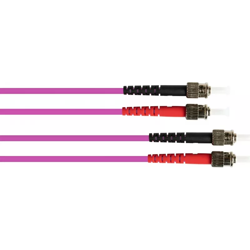 GoodConnections Cabo de rede de fibra ótica OM4 ST para ST multimodo duplex, 7,5 m, LSZH, violeta LW-8075ST4