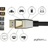 GoodConnections Cabo DisplayPort 2.0 PREMIUM, 54 Gbit/s, UHBR 13.5, 4K @240Hz / 8K @60Hz, fichas em metal maciço, cobre (DP20-PY020)