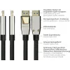 GoodConnections Cabo DisplayPort 2.0 PREMIUM, 54 Gbit/s, UHBR 13.5, 4K @240Hz / 8K @60Hz, fichas em metal maciço, cobre (DP20-PY020)