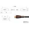 Cabo HDMI de alta velocidade GoodConnections PYTHON Series com Ethernet, 4K UHD 60Hz, 18Gbps, banhado a ouro, trança de nylon, 3m, Preto (GC-M0018)