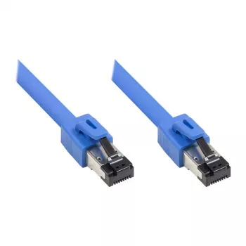 GoodConnections RNS® Cabo de rede Cat. 8.1, S/FTP, PiMF, LSZH, 2000MHz, 40Gbit/s, azul, 0,5m