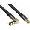 GoodConnections Cabo de antena SAT SmartFLEX, ficha IEC/coaxial angular para conector fêmea, banhado a ouro, blindagem quádrupla, 120dB de blindagem, preto, 15m (GC-M2078)